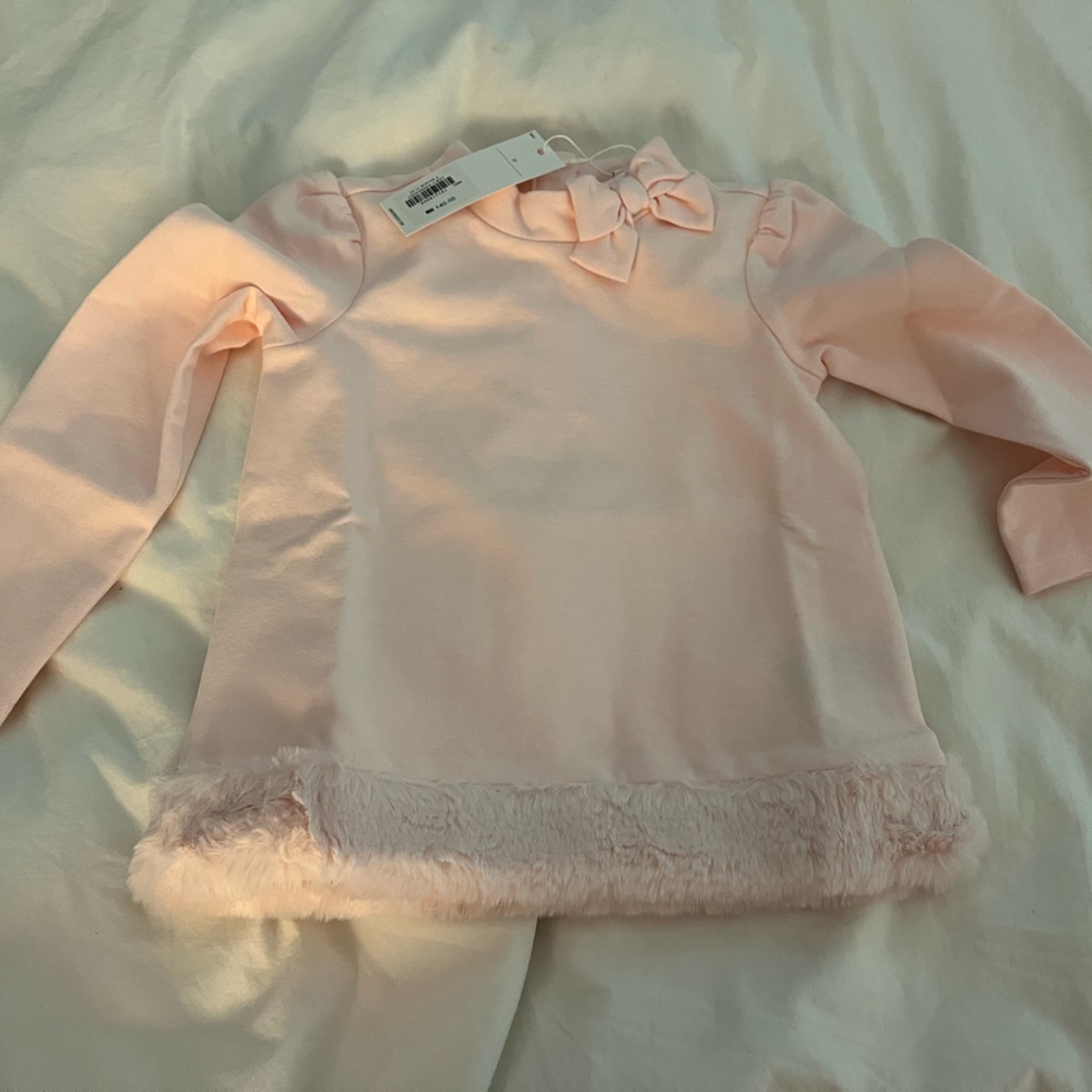 Janie and Jack top with fur at the bottom. NWT size 2T